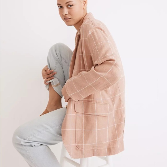 Madewell Breezewoven Larsen Blazer in Windowpane (L) - Picture 2 of 6